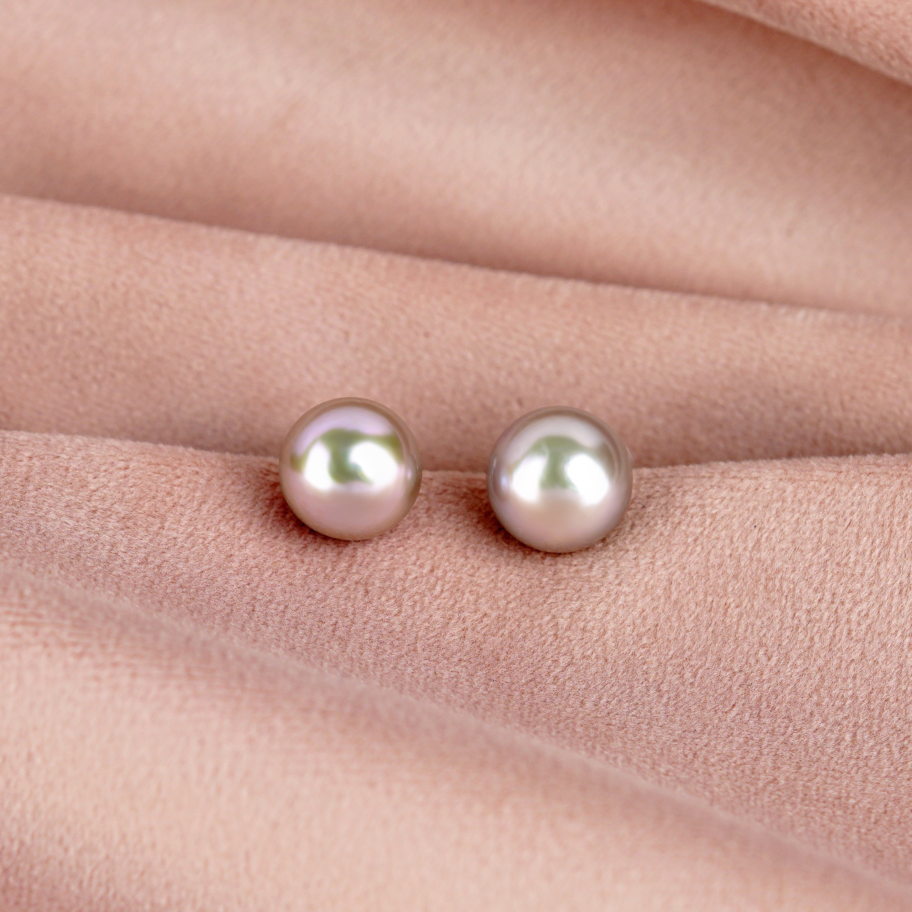 Classic Ash Color Pearl Stud - Krishna Jewellers Pearls and Gems